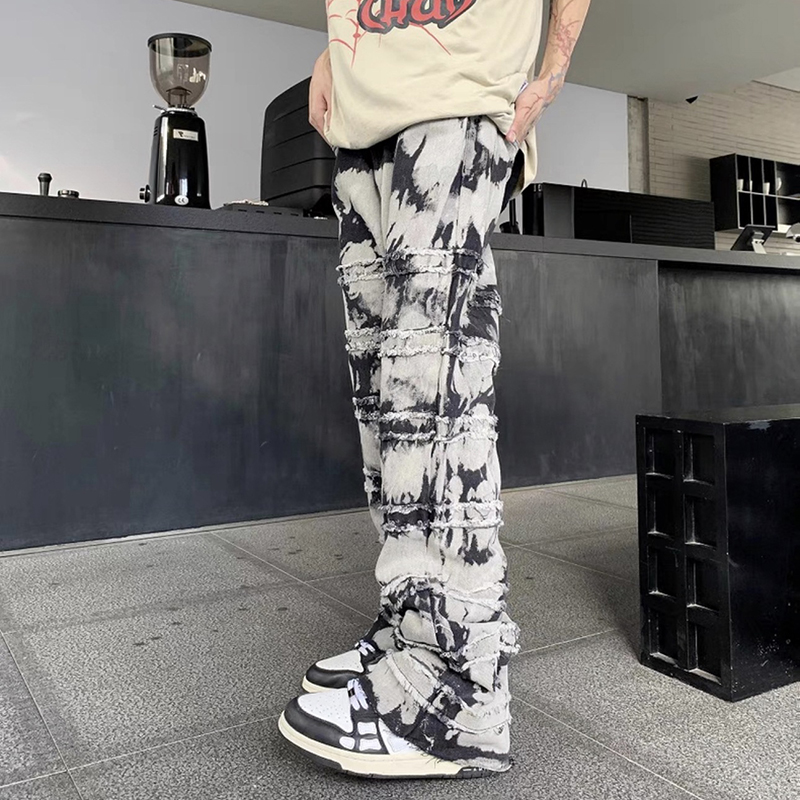 Street Hip Hop Tie-dye Straight Jeans