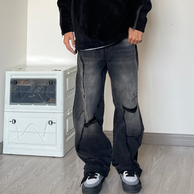 Fashion Washed Gradient Street Jeans