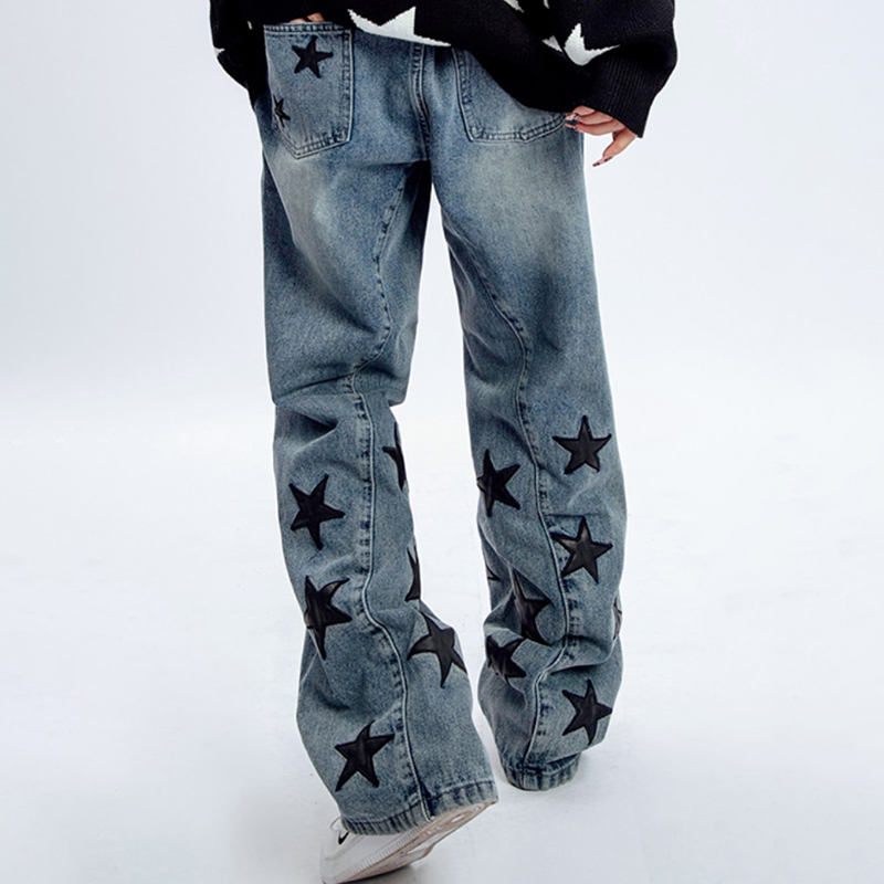 Street Star Embroidered Straight Jeans