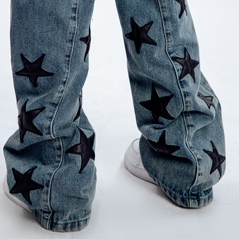 Street Star Embroidered Straight Jeans
