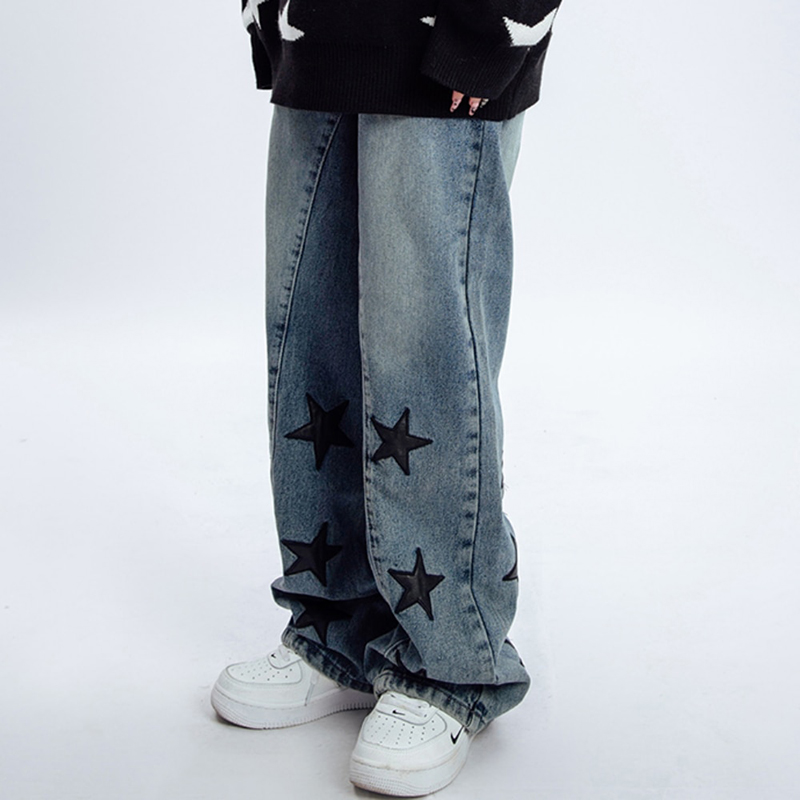 Street Star Embroidered Straight Jeans