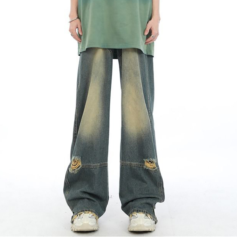 Ripped Contrast Unisex Street Jeans