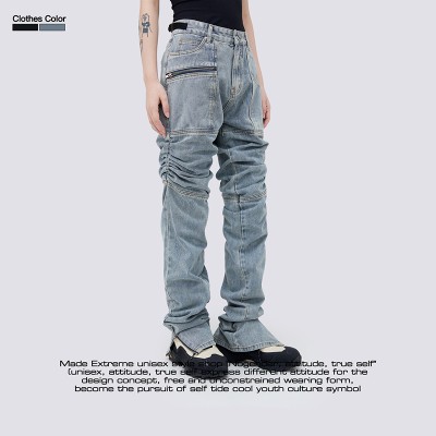 Summer New Street Pleated Casual Jeans