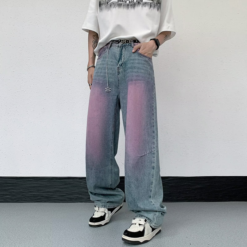 Street Vintage Spray Dyed Graffiti Jeans