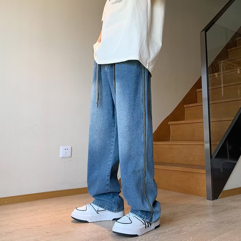 Retro High Quality Drawstring Jeans