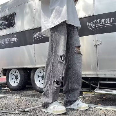 Street Hip Hop Washed Distressed Jeans