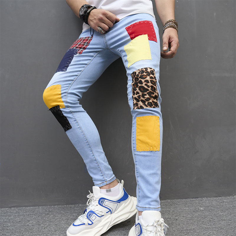 Light Blue Patch Skinny Jeans