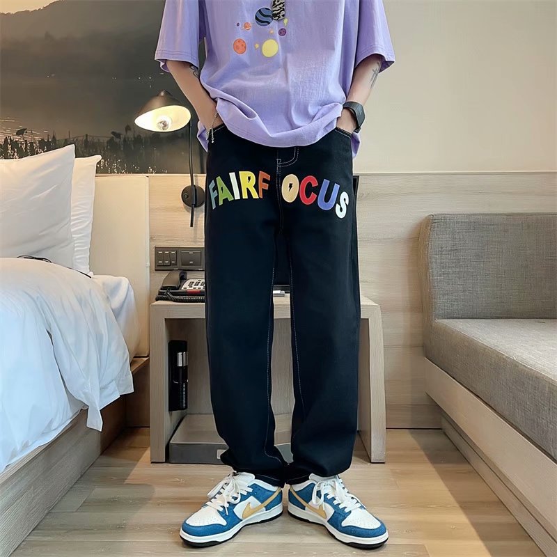 Hip Hop Lightning Print Jeans