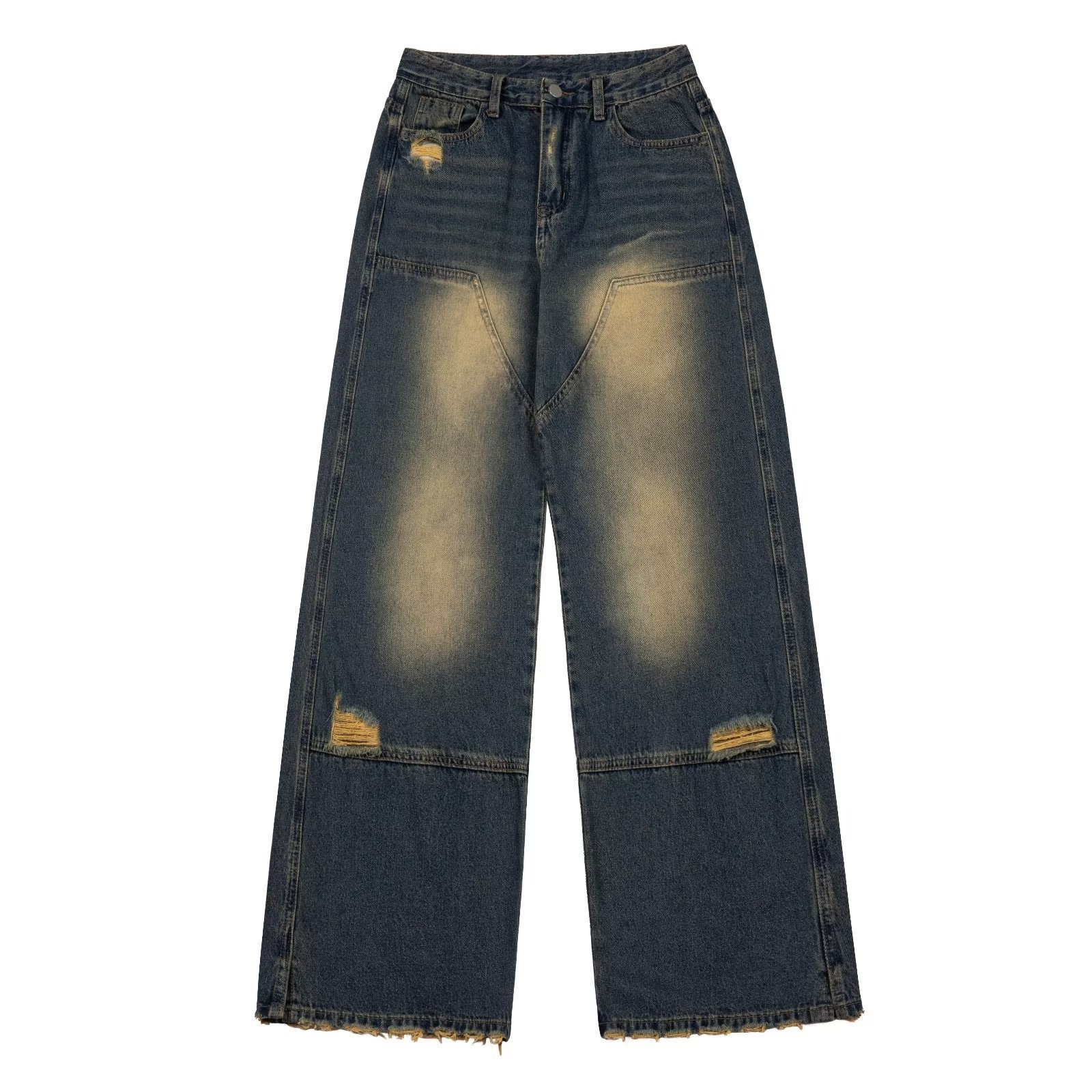 Frayed Distressed Vintage Loose Fit Jeans