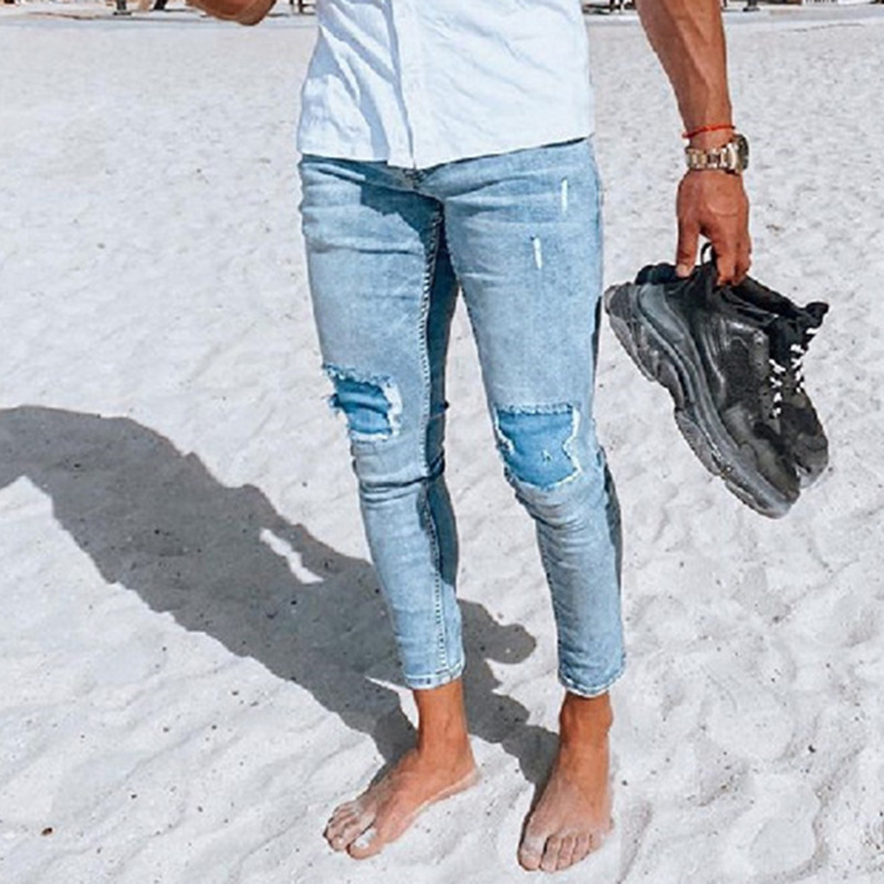 Street Ripped Skinny Stretch Denim Jeans