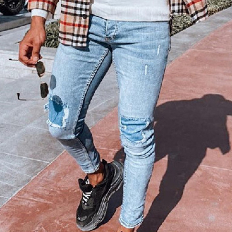 Street Ripped Skinny Stretch Denim Jeans