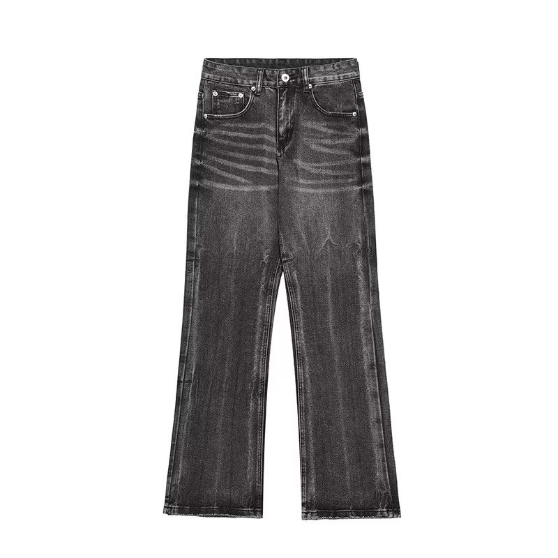 Vibe Washed Distressed Raw Edge Bootcut Jeans