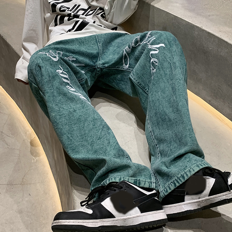 Vintage Embroidered Street Jeans