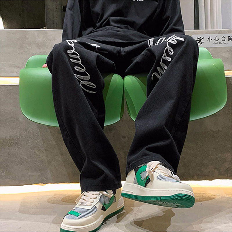 Vintage Embroidered Street Jeans