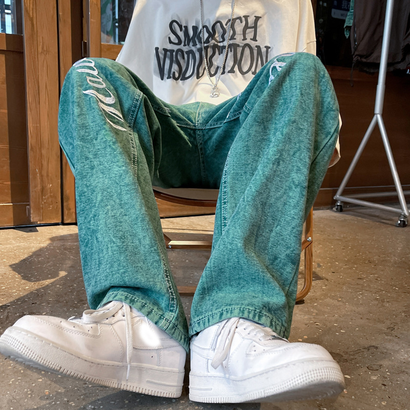 Vintage Embroidered Street Jeans