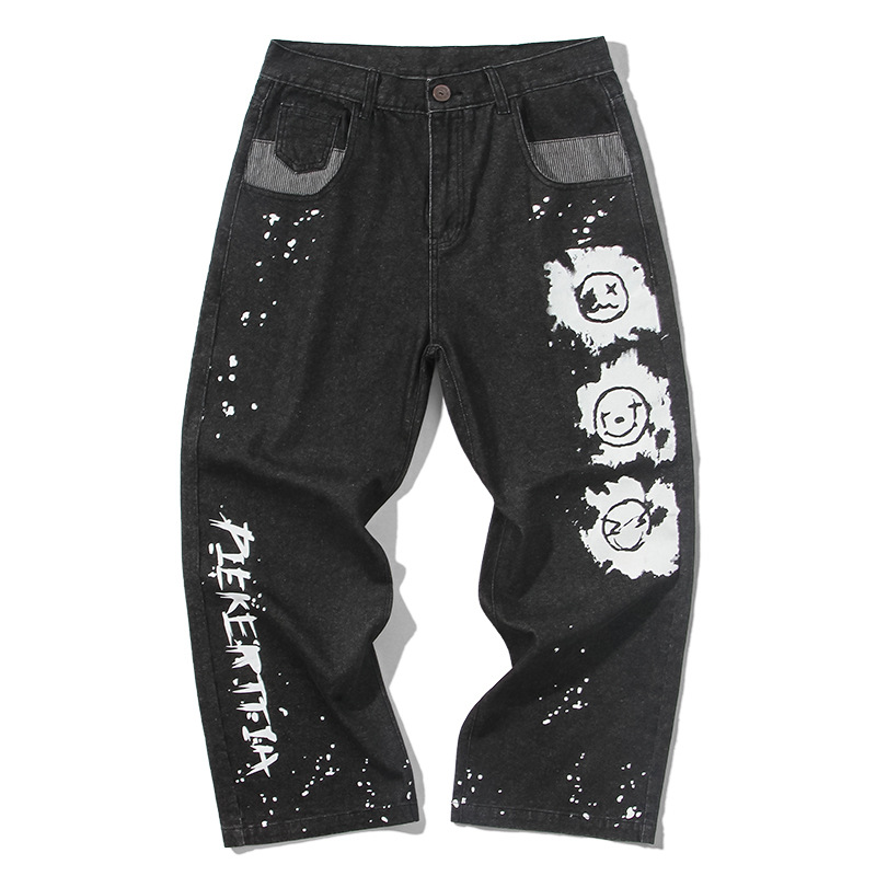 Cotton Ink-splashed Jeans