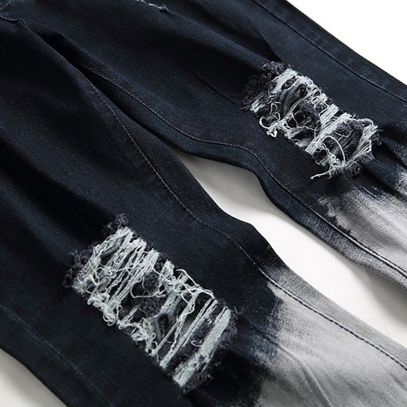 Ripped Color Block Patch Jeans Ripped Color Block Patch Jeans