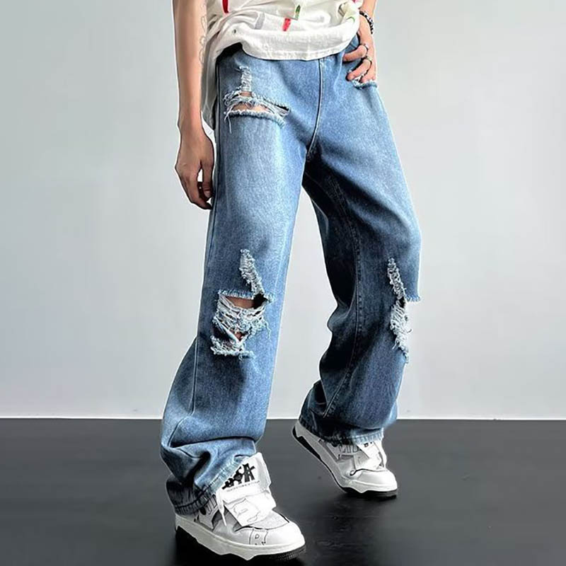 Ripped Regular Fit Jeans - Helloice Apparel