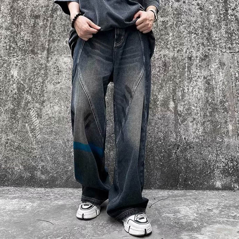 Straight Distressed Gradient Jeans Straight Distressed Gradient Jeans