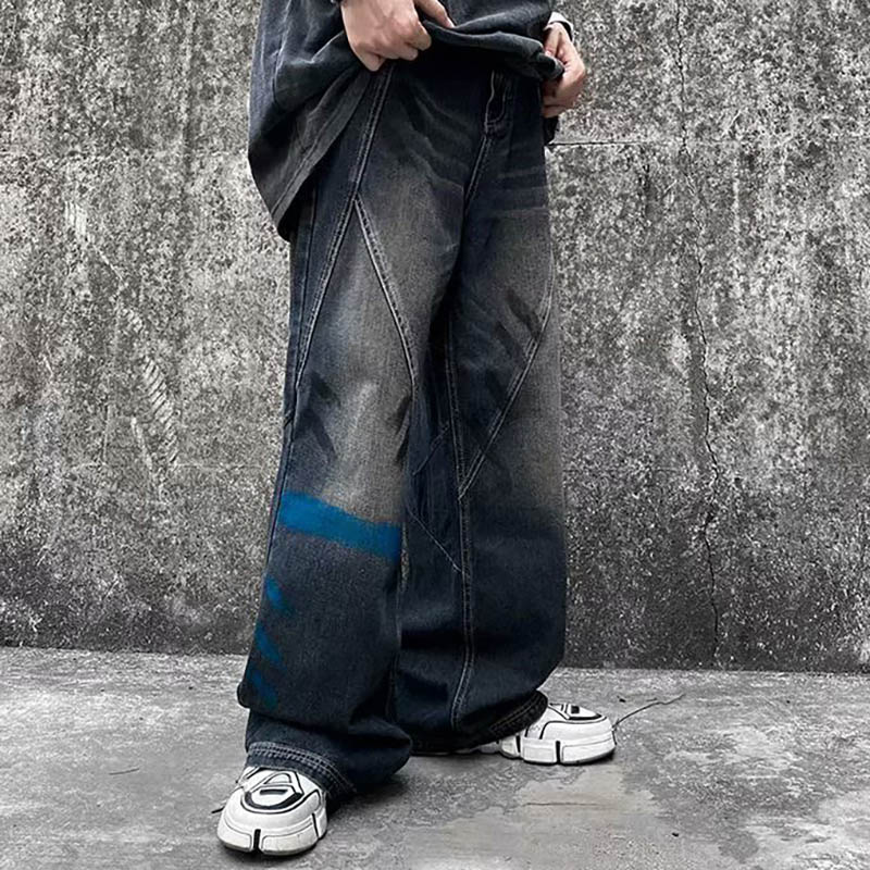 Straight Distressed Gradient Jeans Straight Distressed Gradient Jeans