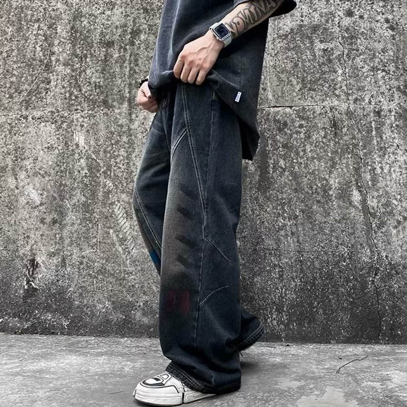 Straight Distressed Gradient Jeans Straight Distressed Gradient Jeans