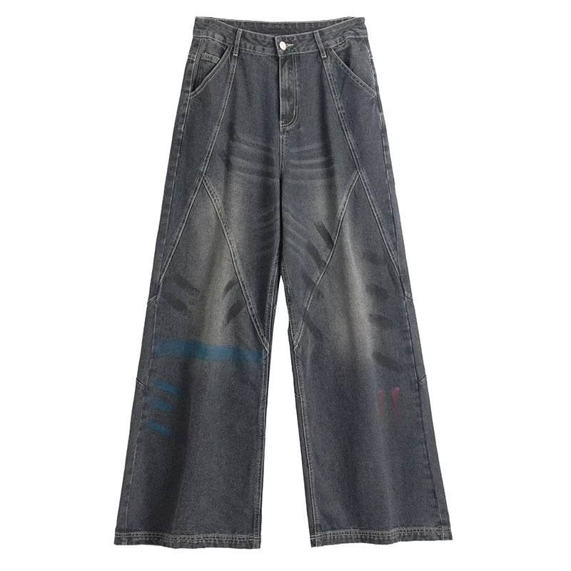 Straight Distressed Gradient Jeans Straight Distressed Gradient Jeans