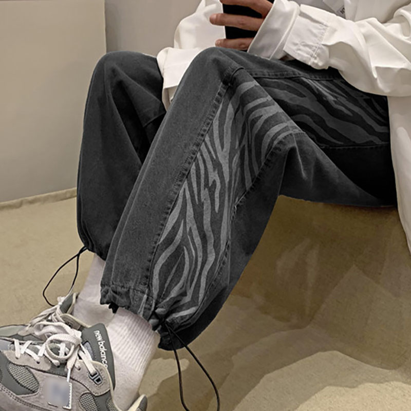 Side Ripple Print Jeans - Helloice Apparel