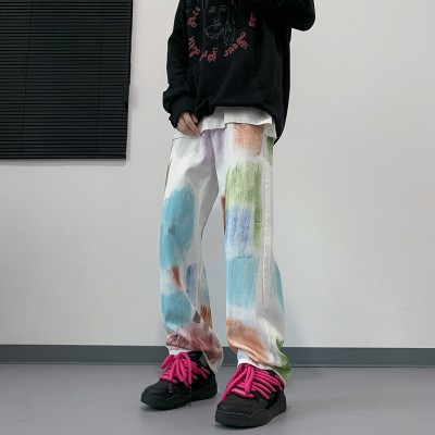 Painted Fashion Denim Mopping Pants
