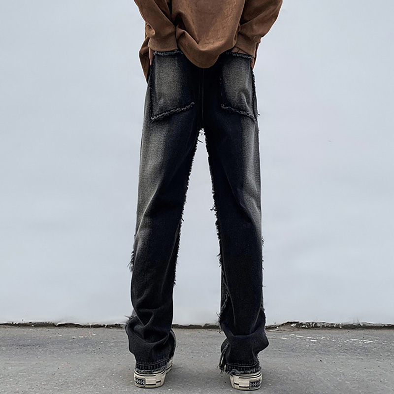 Street Vintage Raw Edge Patchwork Jeans Street Vintage Raw Edge Patchwork Jeans