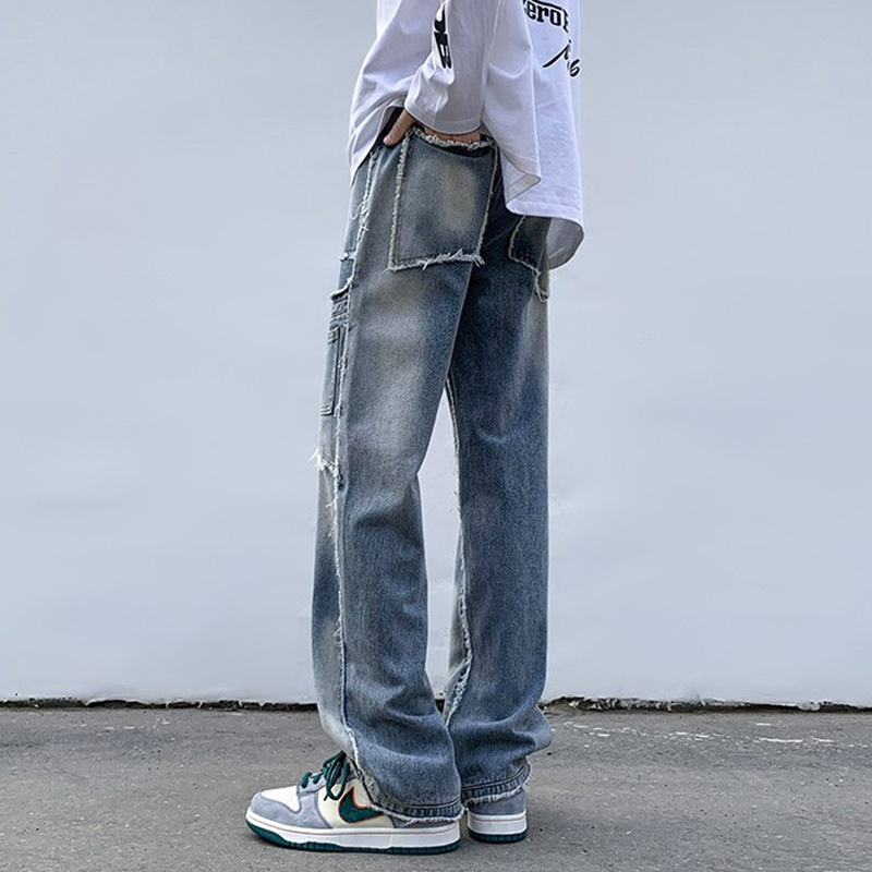 Street Vintage Raw Edge Patchwork Jeans Street Vintage Raw Edge Patchwork Jeans