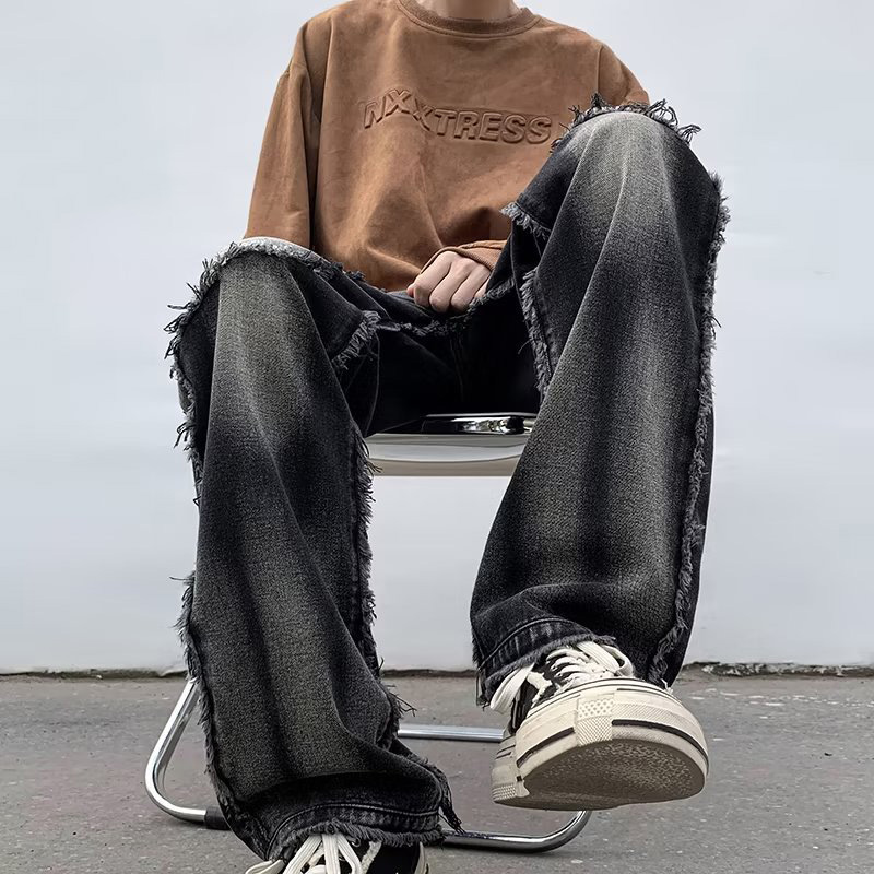 Street Vintage Raw Edge Patchwork Jeans Street Vintage Raw Edge Patchwork Jeans