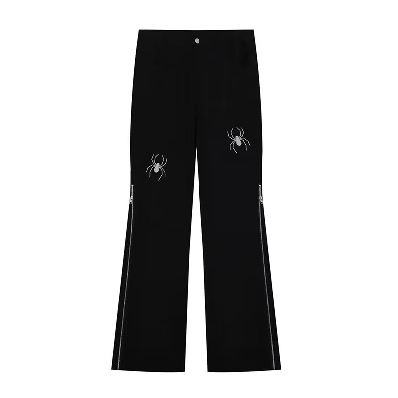 Trendy Spider Embroidered Jeans