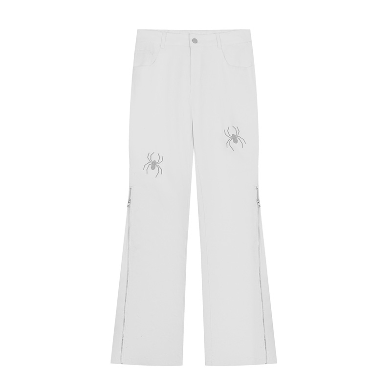 Trendy Spider Embroidered Jeans