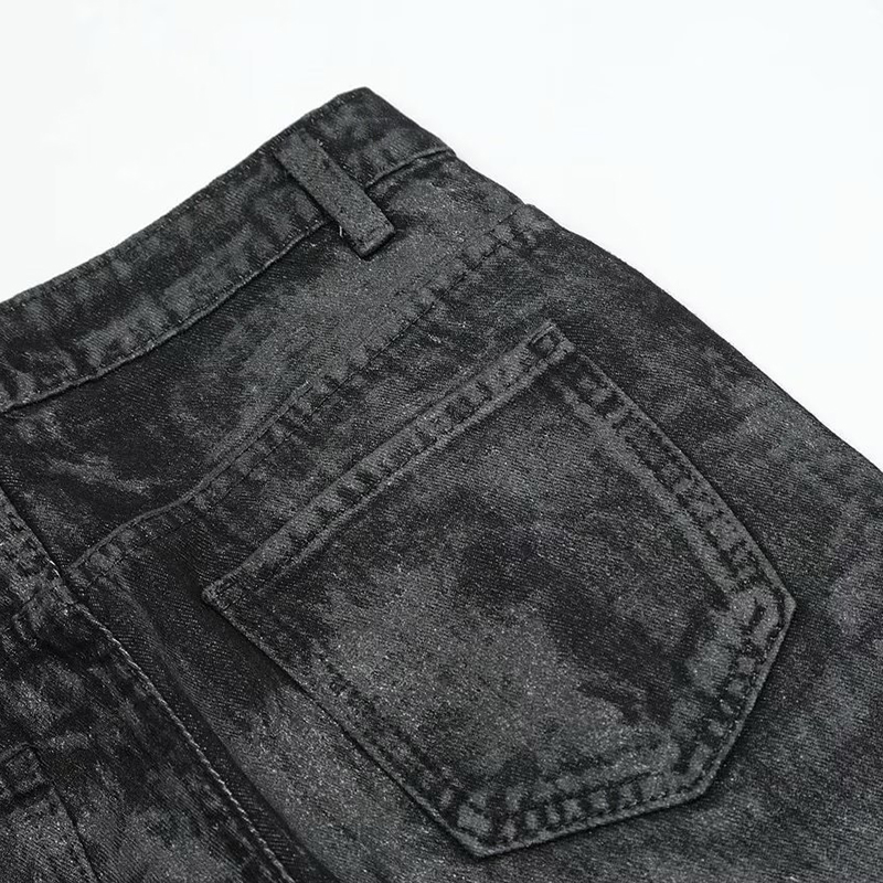 Street Washed Black Micro Flared Jeans