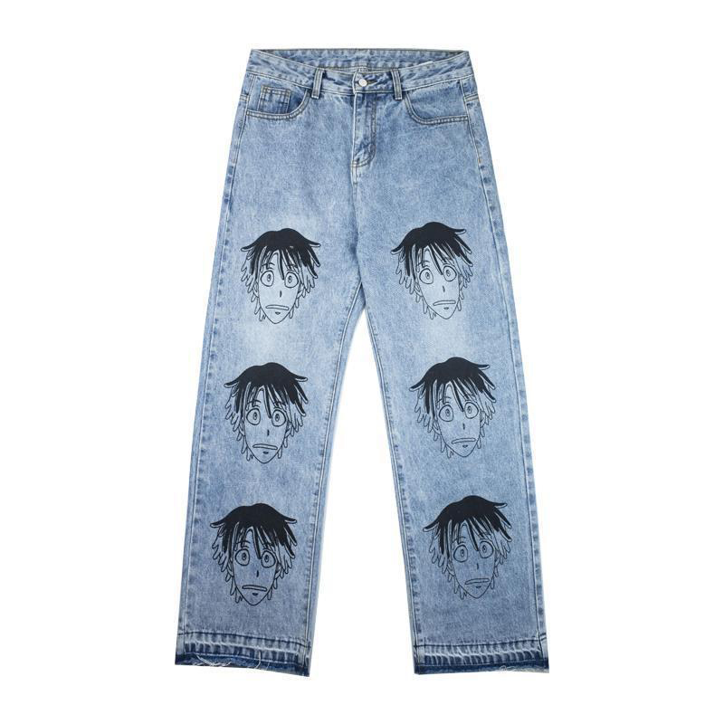 Y2k Vintage Comic Print Jeans