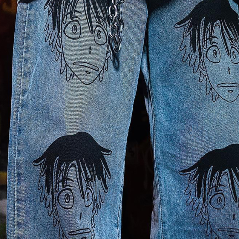 Y2k Vintage Comic Print Jeans