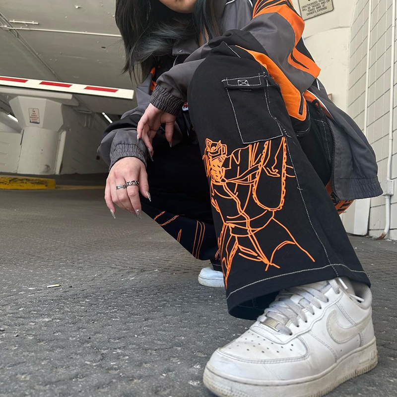 Y2K Street Retro Hip Hop Printed Jeans