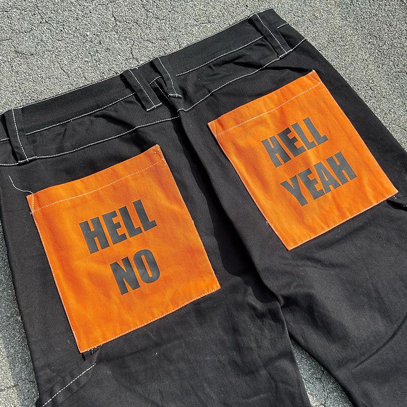 Y2K Street Retro Hip Hop Printed Jeans
