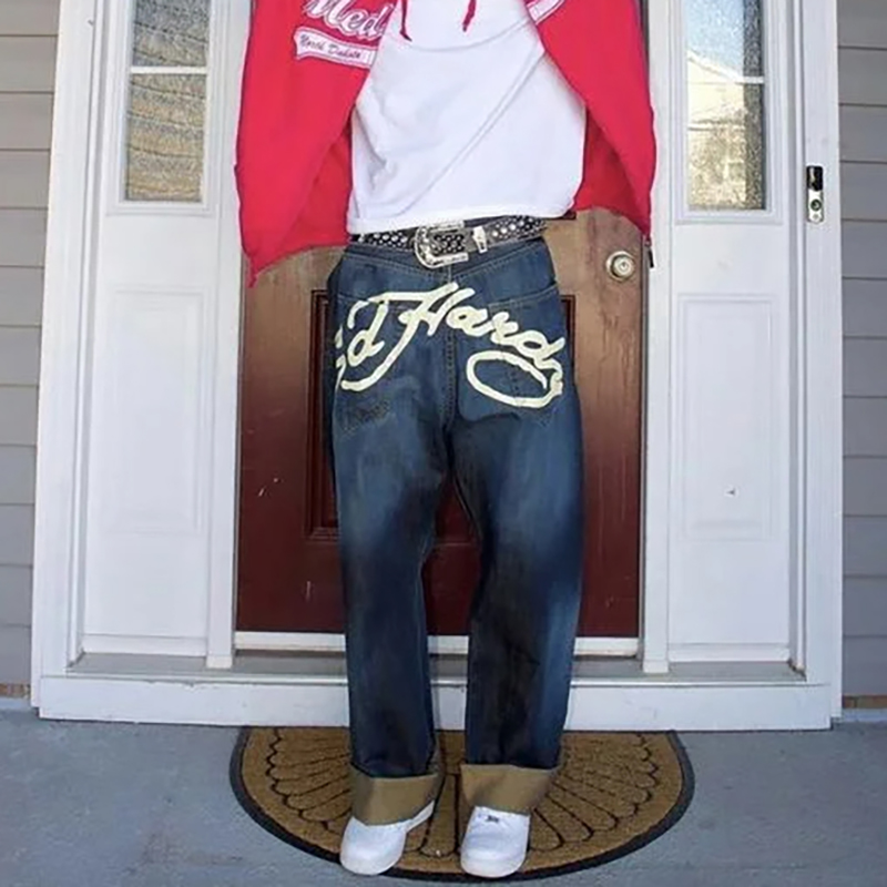 Y2k Fashion Graffiti Letter Printed Jeans