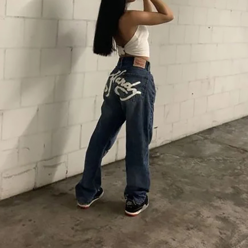 Y2k Fashion Graffiti Letter Printed Jeans