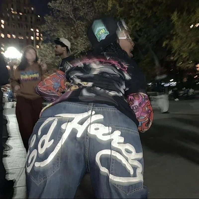 Y2k Fashion Graffiti Letter Printed Jeans