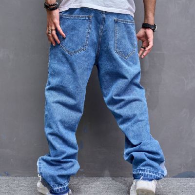 Retro High Street Solid Color Casual Jeans