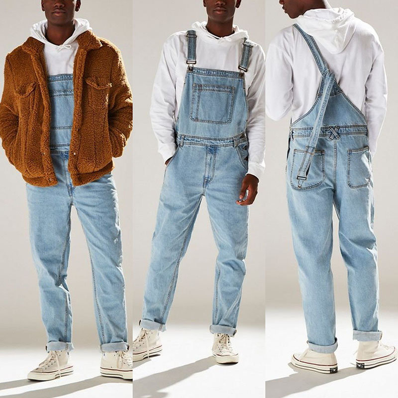 Street Solid Color Overalls