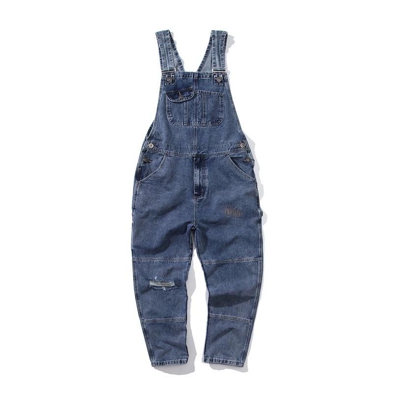 Versatile Ripped Vintage Casual Overalls