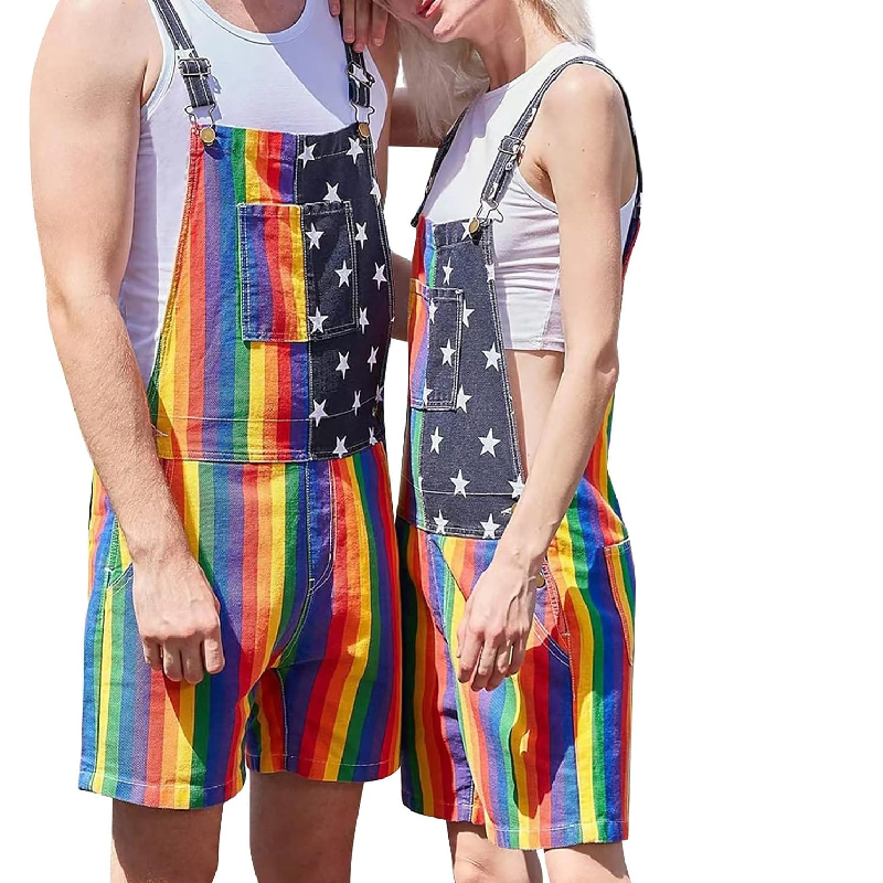 American Star Rainbow Couple Overalls