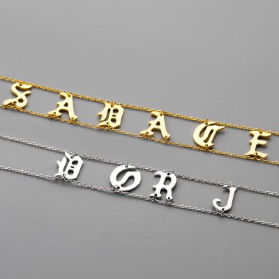Personalized Double Layered Name Necklace Choker