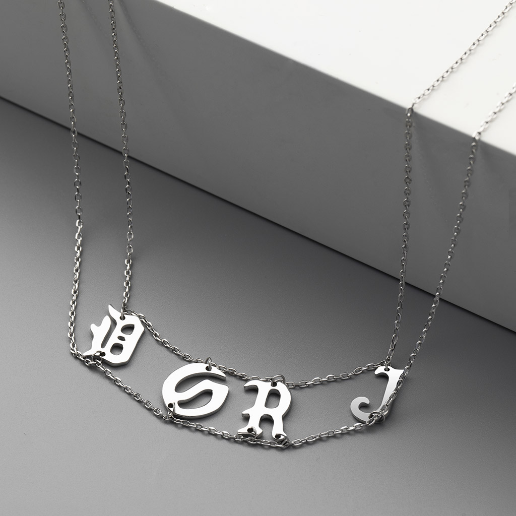 Personalized Double Layered Name Necklace Choker