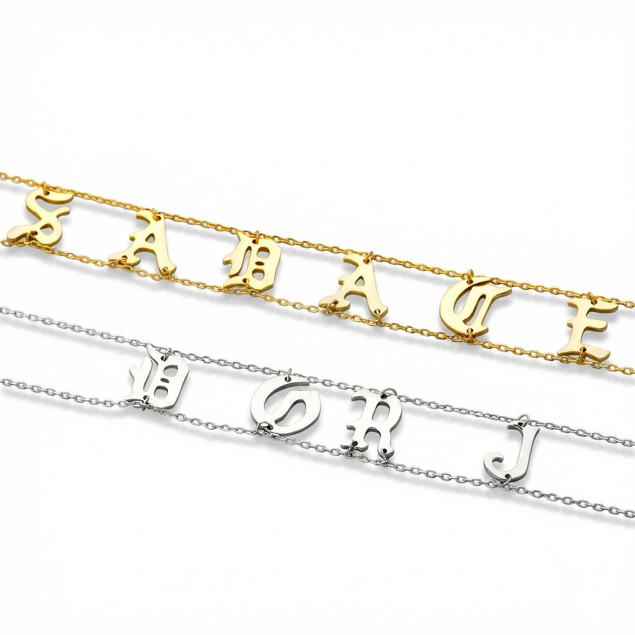Personalized Double Layered Name Necklace Choker