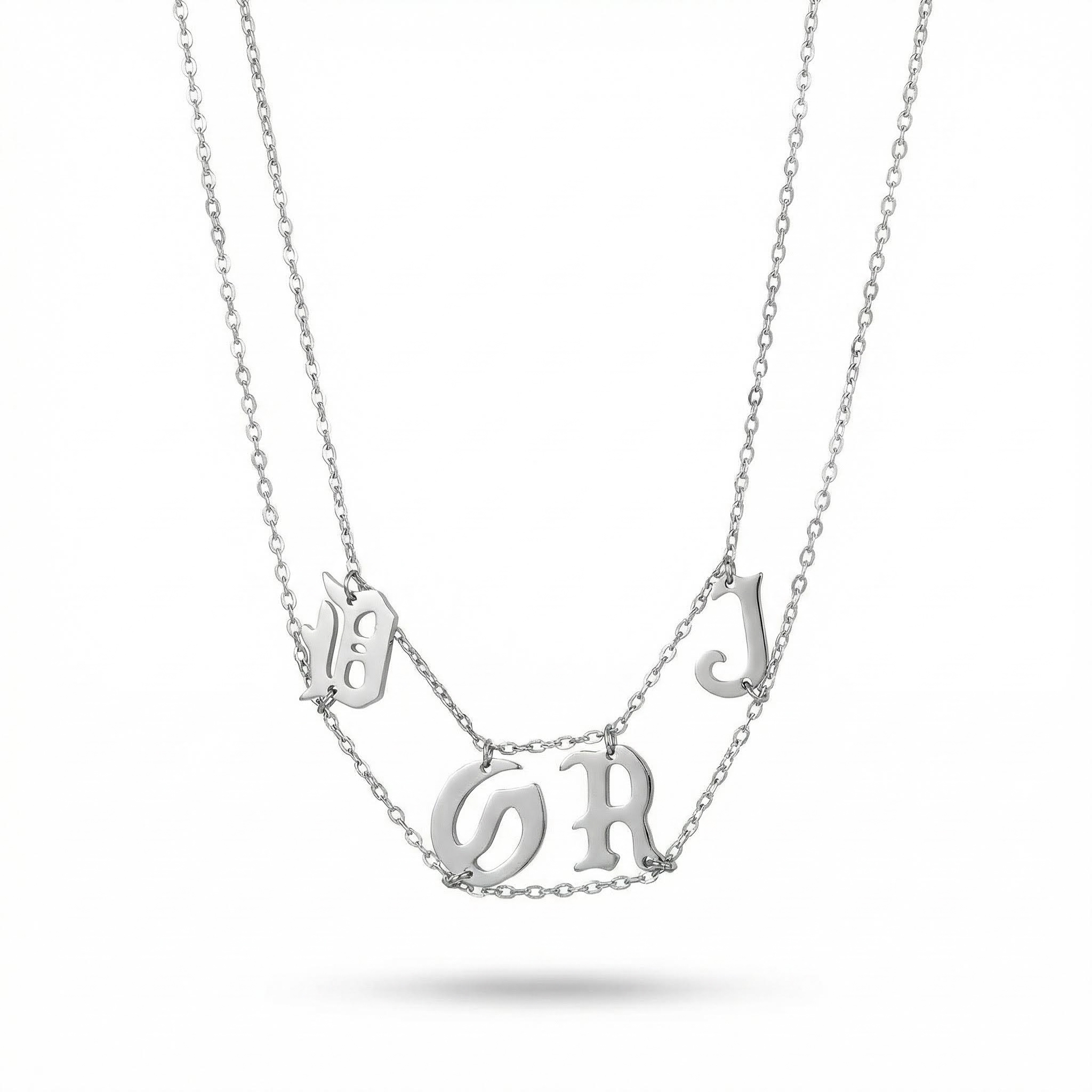 Personalized Double Layered Name Necklace Choker