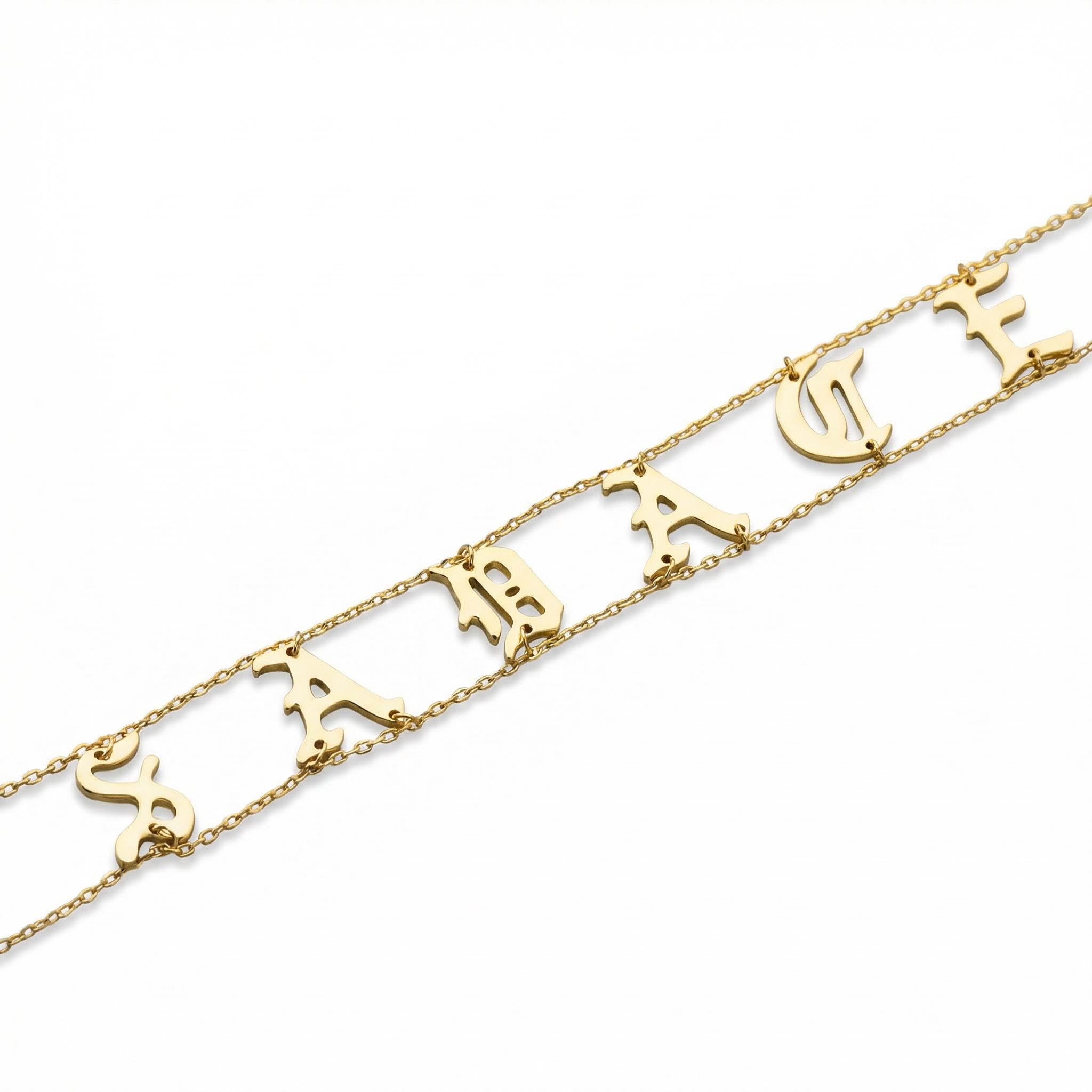 Personalized Double Layered Name Necklace Choker